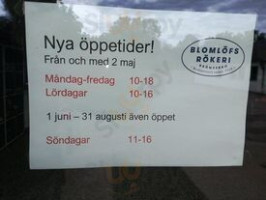 Blomlöfs Rökeri menu