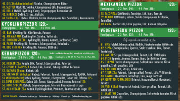 La Pizza menu