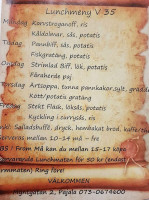 Cafe Valvet menu